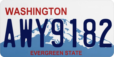 WA license plate AWY9182