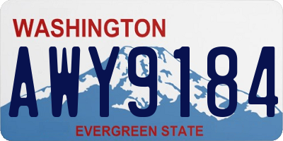 WA license plate AWY9184