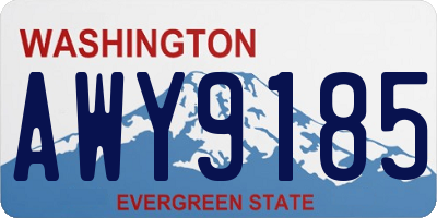 WA license plate AWY9185