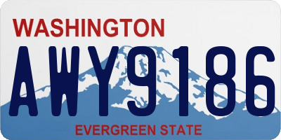 WA license plate AWY9186