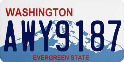 WA license plate AWY9187