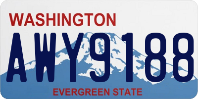 WA license plate AWY9188