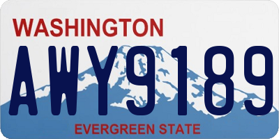 WA license plate AWY9189