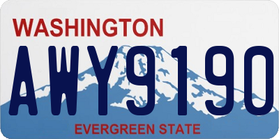 WA license plate AWY9190
