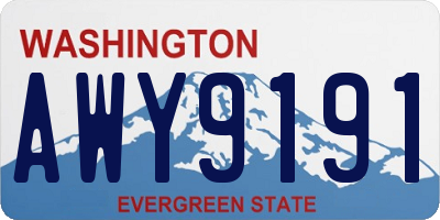 WA license plate AWY9191
