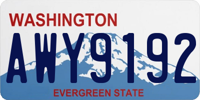 WA license plate AWY9192