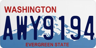 WA license plate AWY9194