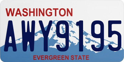 WA license plate AWY9195