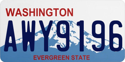 WA license plate AWY9196