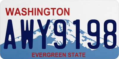 WA license plate AWY9198