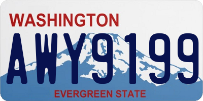 WA license plate AWY9199
