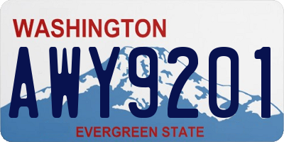 WA license plate AWY9201