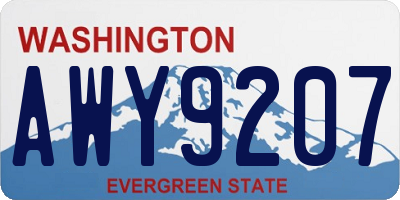 WA license plate AWY9207