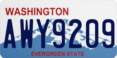WA license plate AWY9209