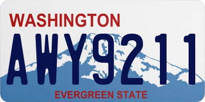 WA license plate AWY9211