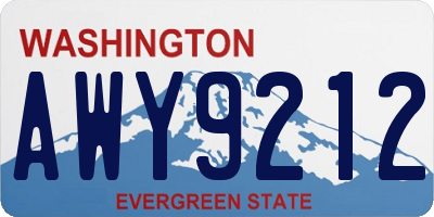 WA license plate AWY9212