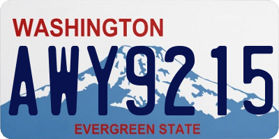 WA license plate AWY9215