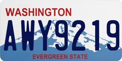 WA license plate AWY9219