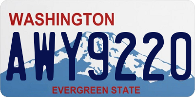 WA license plate AWY9220