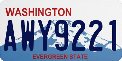 WA license plate AWY9221