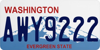 WA license plate AWY9222