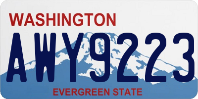 WA license plate AWY9223