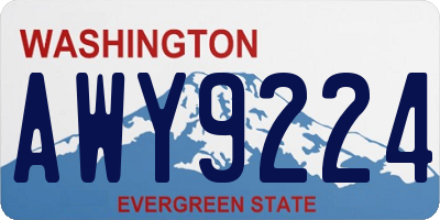WA license plate AWY9224