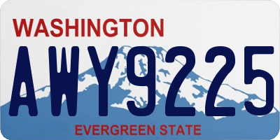 WA license plate AWY9225