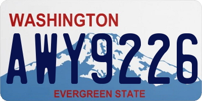 WA license plate AWY9226