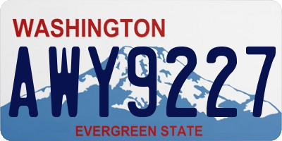 WA license plate AWY9227