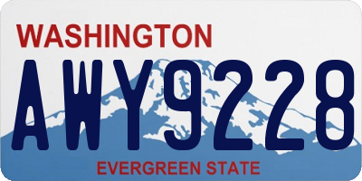 WA license plate AWY9228