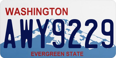 WA license plate AWY9229