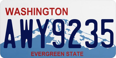WA license plate AWY9235