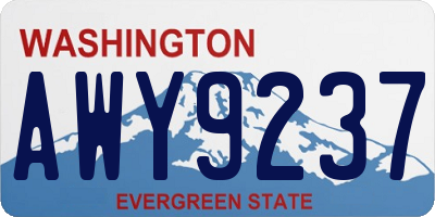 WA license plate AWY9237