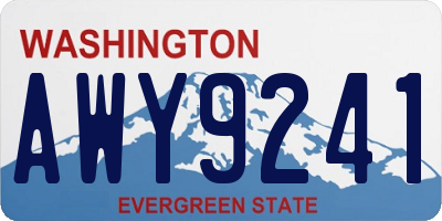 WA license plate AWY9241