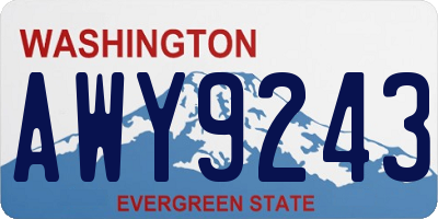 WA license plate AWY9243