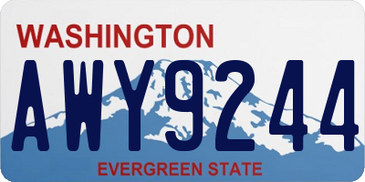 WA license plate AWY9244