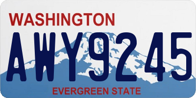 WA license plate AWY9245