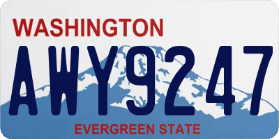 WA license plate AWY9247