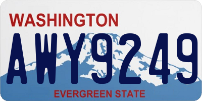 WA license plate AWY9249