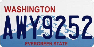 WA license plate AWY9252