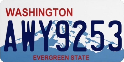 WA license plate AWY9253