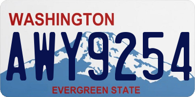 WA license plate AWY9254