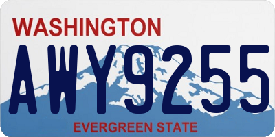 WA license plate AWY9255