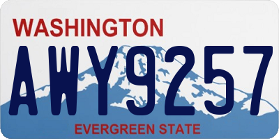 WA license plate AWY9257