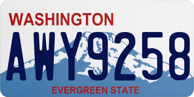 WA license plate AWY9258