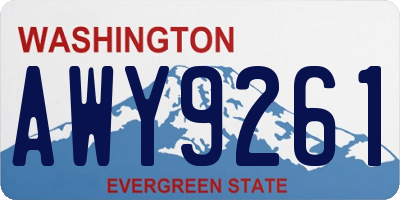 WA license plate AWY9261