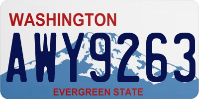 WA license plate AWY9263