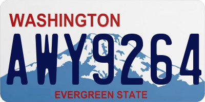WA license plate AWY9264