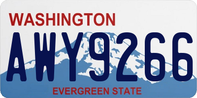 WA license plate AWY9266